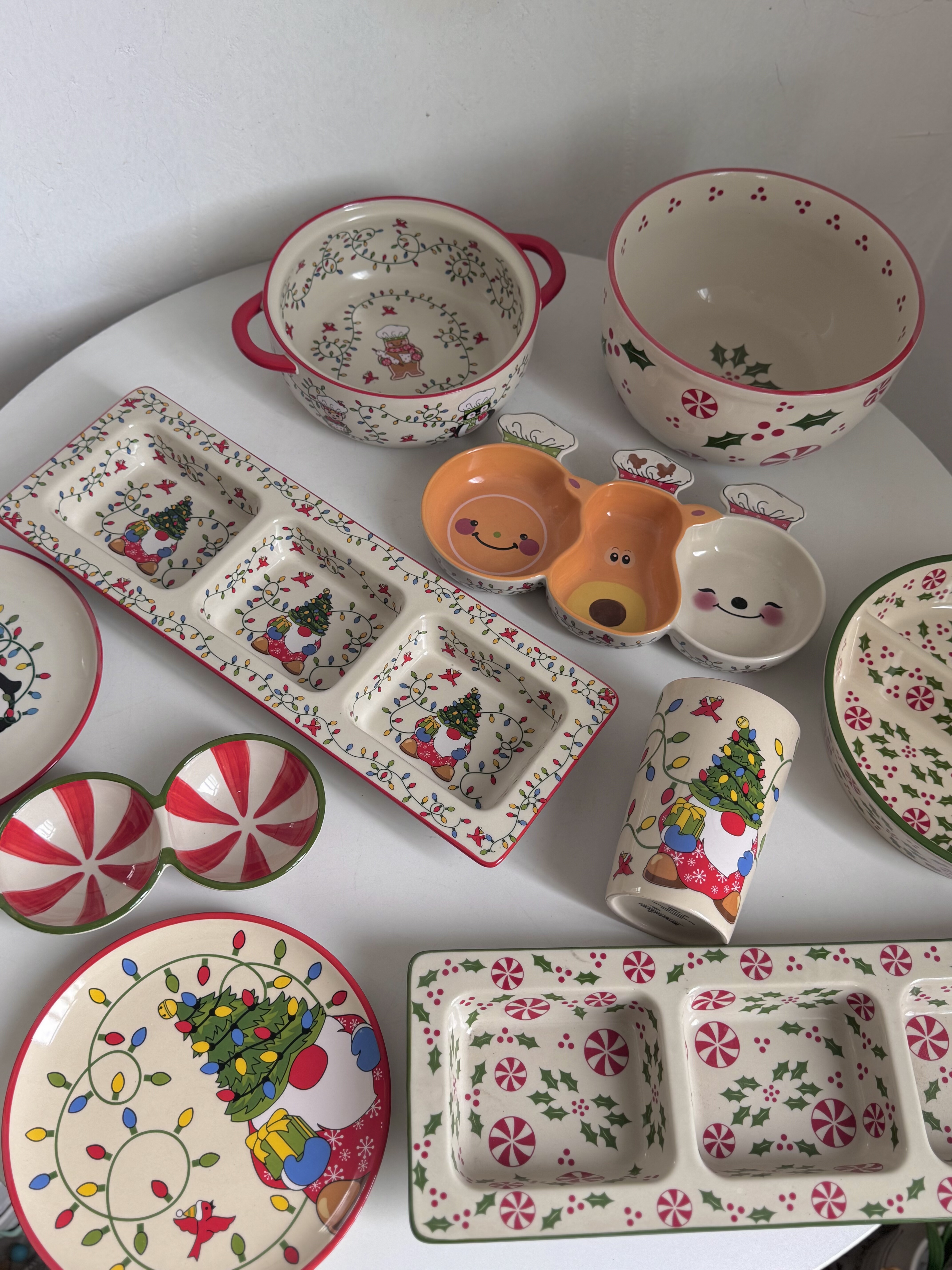 圣诞节系列餐具外贸尾货陶瓷麋鹿盘子高颜值水果分格盘仪式感微瑕