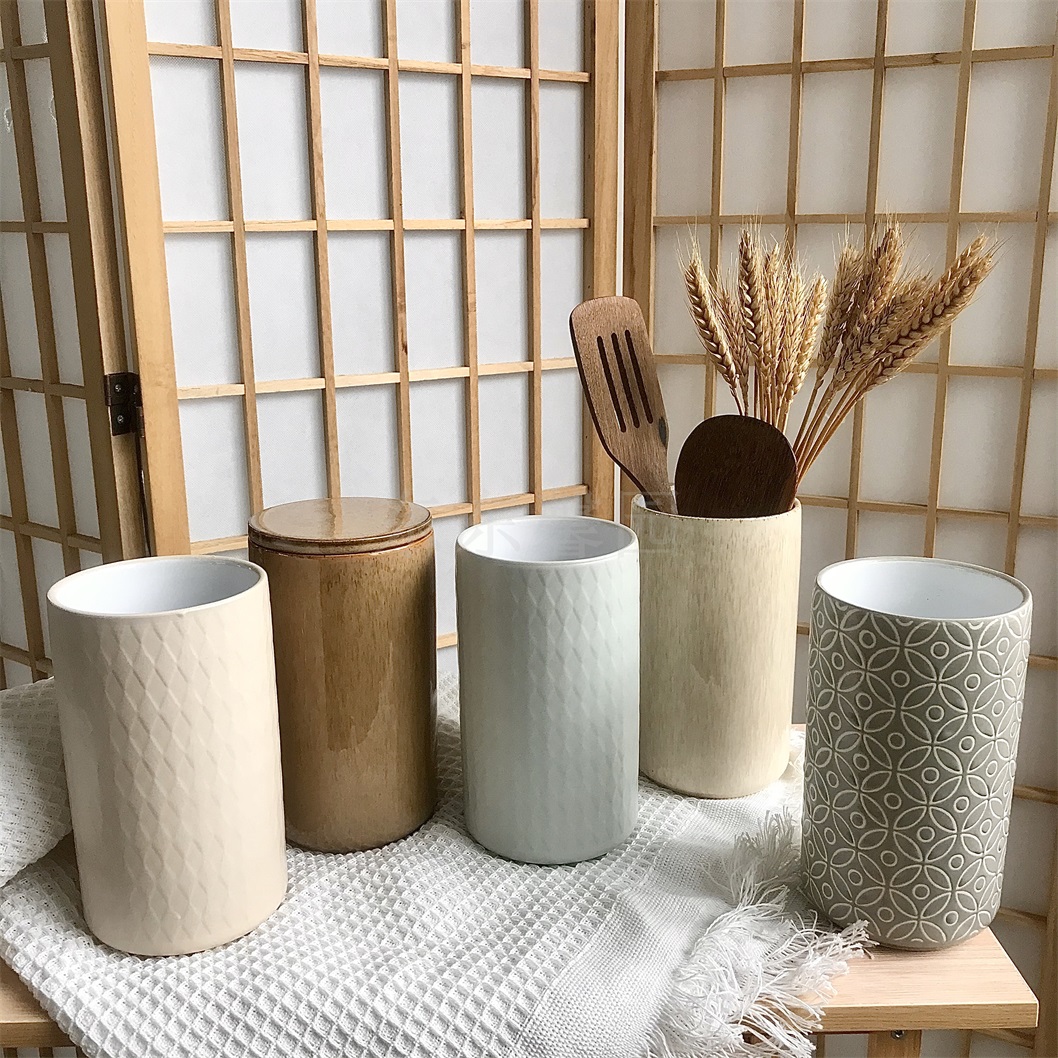 东东馨园库存清仓陶瓷直筒收纳罐