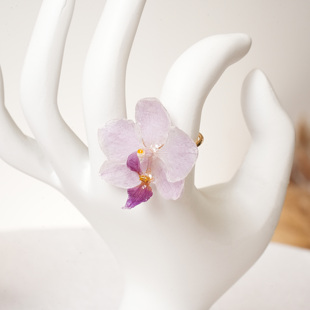 森系超仙永生花戒指2025新款爆款指环女气质天然干花真花戒指