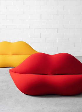 网红创意个性红唇造型沙发玻璃钢商场座椅美陈装饰潮流落地大摆件