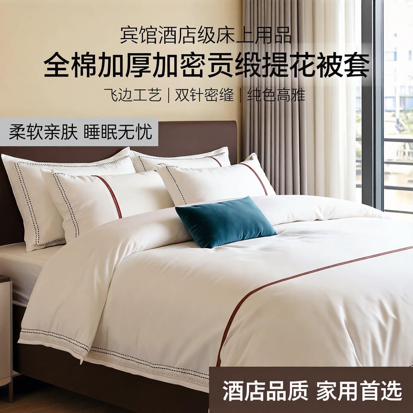 宾馆酒店被套悠若贡缎提花全棉图片