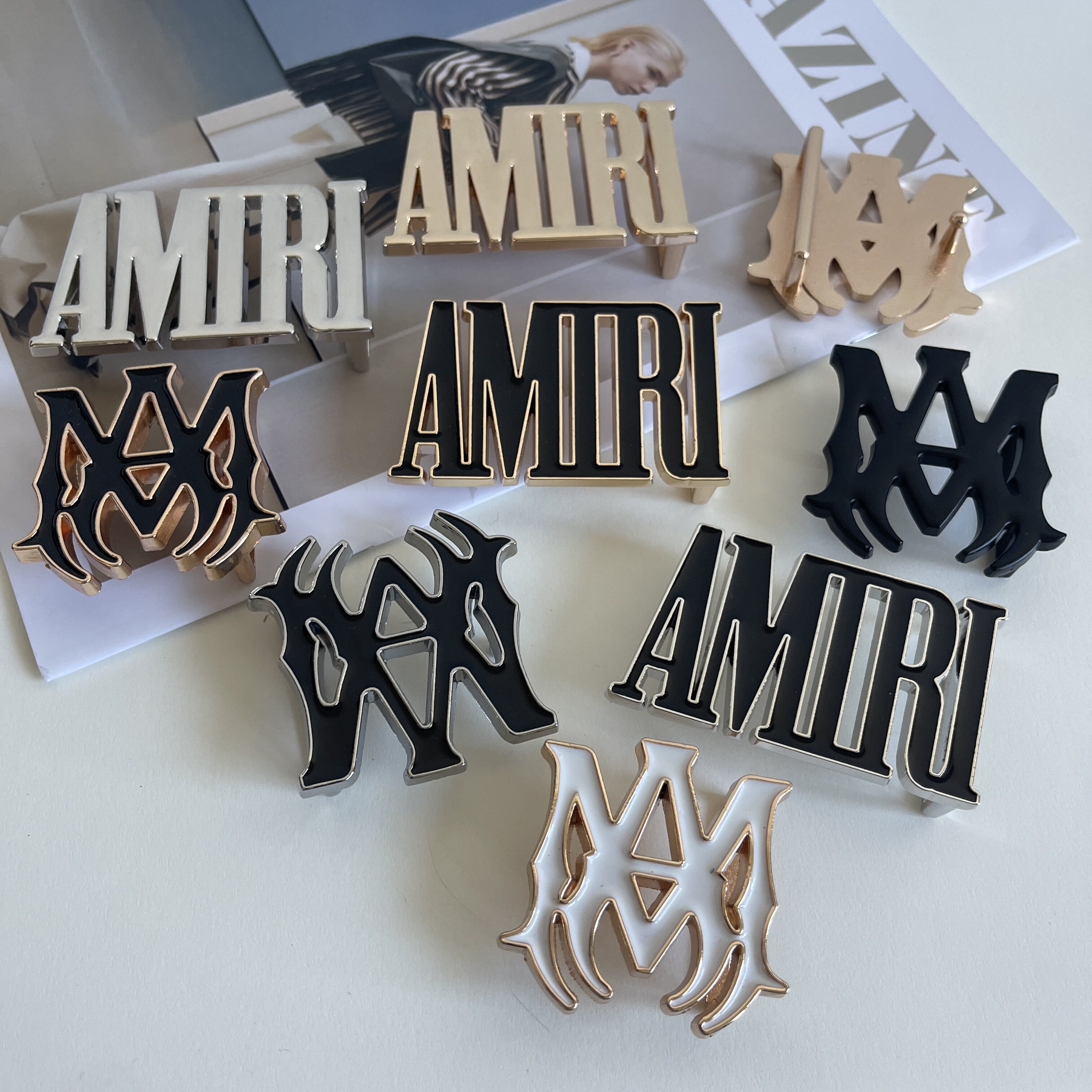 AMI皮带扣双G皮带头平滑扣男士3.8皮带板扣内穿合金裤腰带扣打孔