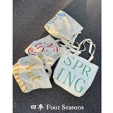 Оригинальный двусторонний зеленый красный желтый шоппер, синий брендовый тканевый мешок, английский