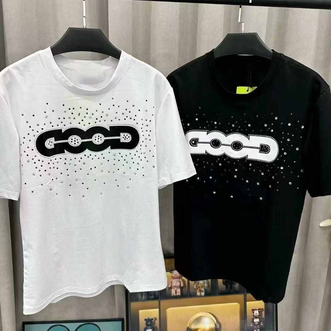 网红同款潮牌GOOD缤纷糖果宝石满天星印花夏季纯棉T恤男士短袖t恤