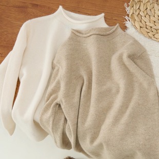 薄款 baby羊绒儿童打底衫 亲子装 秋冬新款 女童圆领毛衣宝宝针织套衫