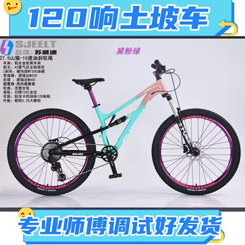 山猫土坡车软尾气叉版油刹单车