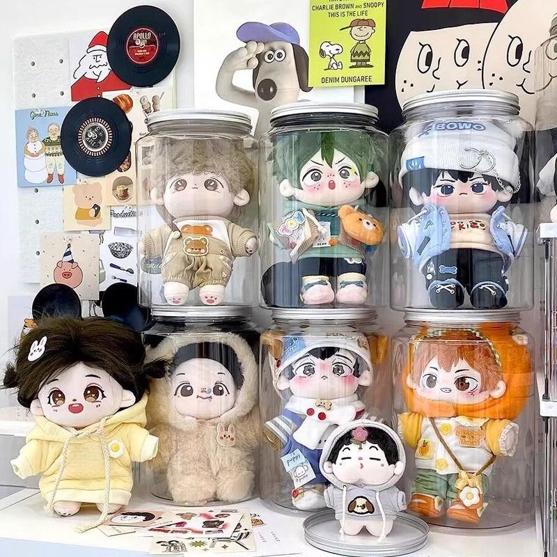 20cm透明棉花娃娃手办收纳盒