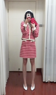 ALUONLINESHOP春日衣櫥 草莓甜心乳酪蛋糕高定套裝紅白格子小眾款