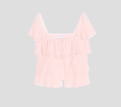 SSAVAGE“蔷薇花海”浪漫层叠立体荷叶边短袖上衣 SS90782