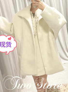 FOREVERCAN“富士山下”立裁连肩蝙蝠袖大衣外套SC22282