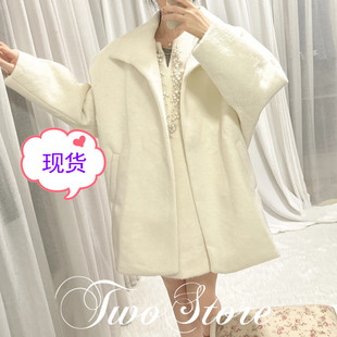 FOREVERCAN“富士山下”立裁连肩蝙蝠袖大衣外套SC22282