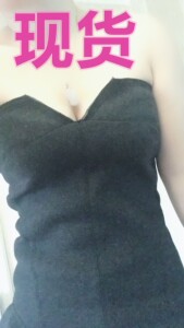 ALUONLINESHOP 性感小V抹胸礼服连衣裙女修身内搭荷叶边小短裙子