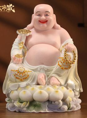 汉白玉弥勒佛菩萨佛像摆件大肚佛全堂佛释迦牟尼佛像家用供奉神像