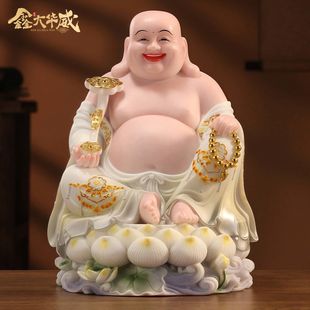 汉白玉弥勒佛菩萨佛像摆件大肚佛全堂佛释迦牟尼佛像家用供奉神像