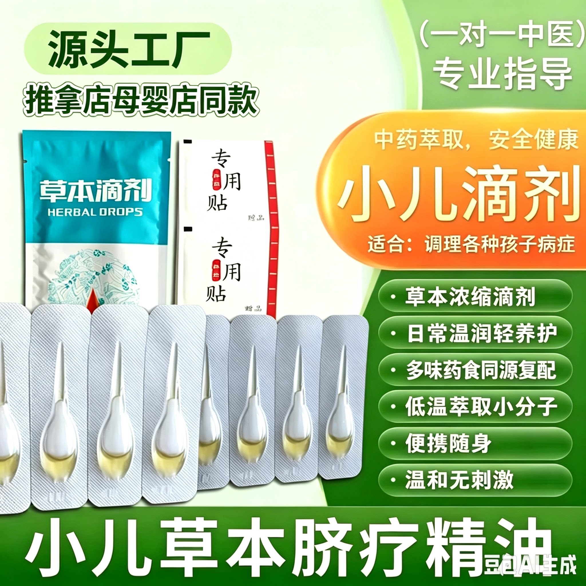儿童推拿精油宝宝脐疗草本滴剂
