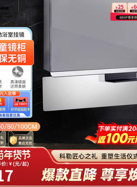 科勒亲悦儿童镜小尺寸浴室柜配件25240/25242搭配亲悦镜柜儿童镜