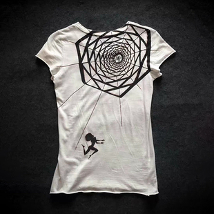 T恤 短袖 哥特文字蛛网印花图案印花 视觉系 LGB