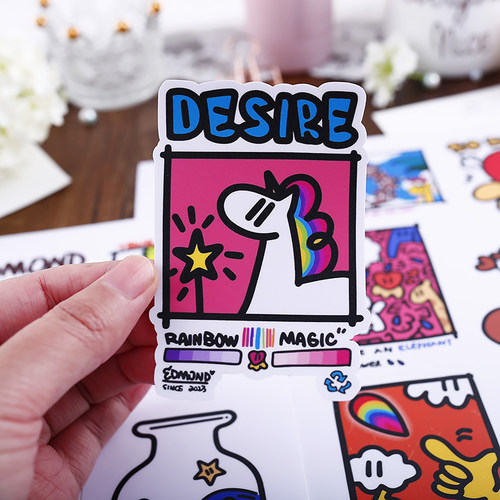 小可爱涂鸦行李箱高级感防水贴纸