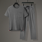 轻奢高端舒适风复古短袖休闲套装轻薄透气宽松时尚套装TZ302，男装T恤，星座305A（原312A-1）