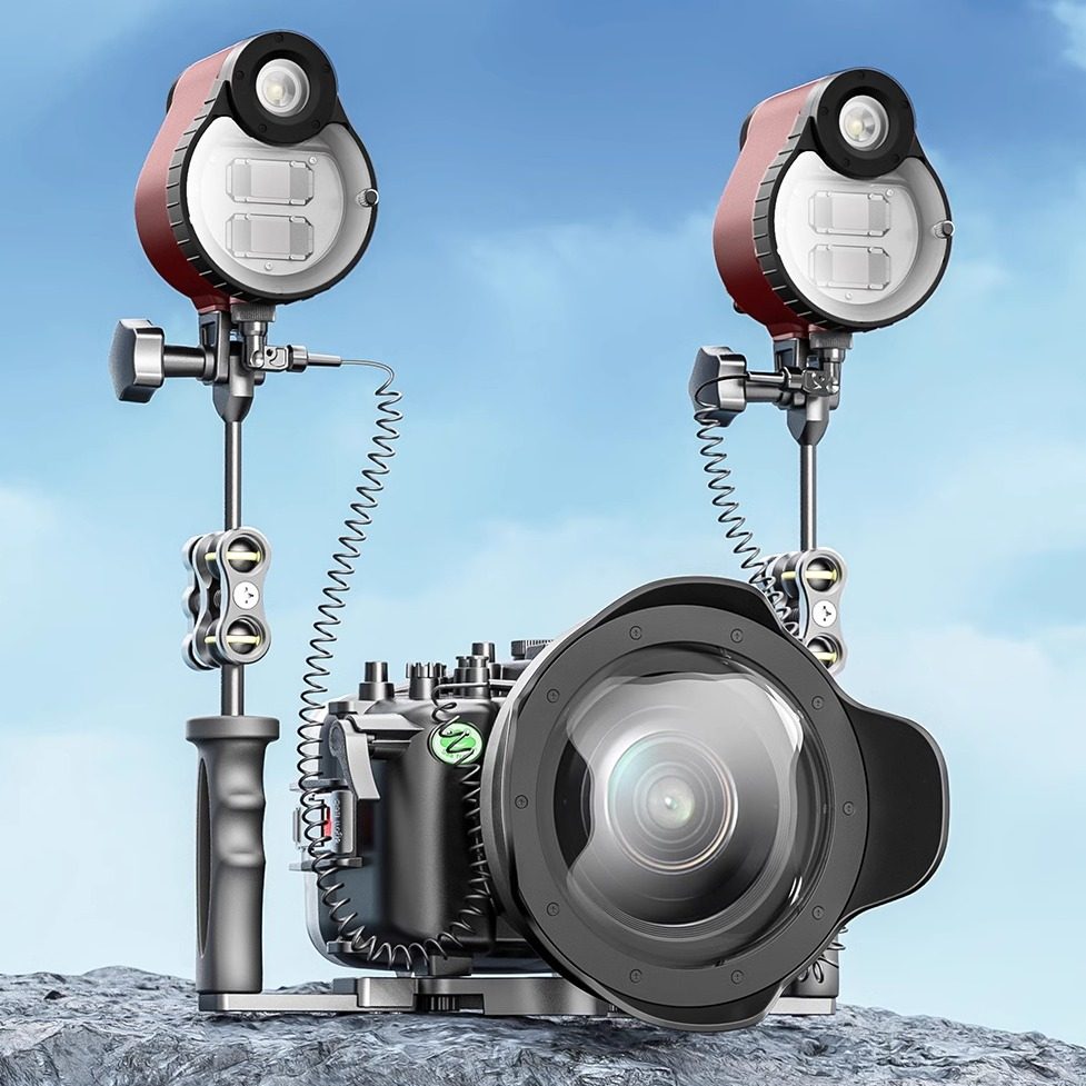 海蛙防水闪光灯5500K TTL适用尼康水下相机潜水壳光纤引闪灯通用