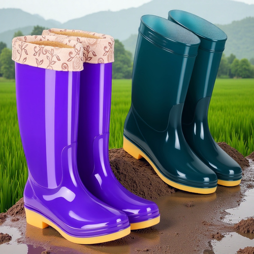 中筒女款防水防滑加厚保暖雨鞋