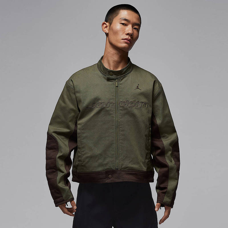 Nike耐克棉服男梭织夹克赛车风圆领短款棒球服外套上衣HV1049-222