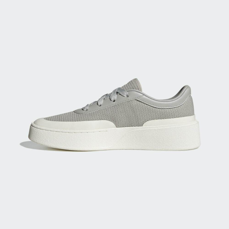 Adidas阿迪达斯2025男女厚底时尚休闲运动鞋复古板鞋浅灰JQ9807