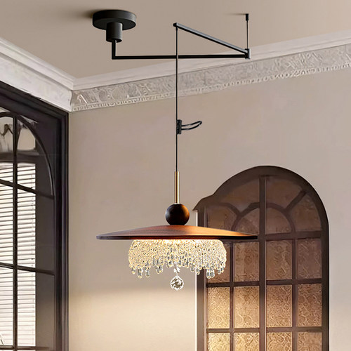 中古风餐厅灯摇臂吊灯2025新款