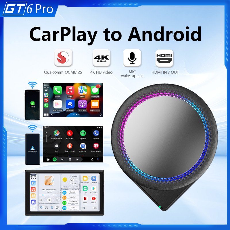 物本魔盒GT6 Pro海外carplay安卓系统盒子USB/HDMI输出适用台湾N7
