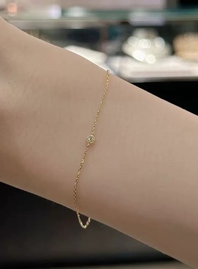 回馈款 日系小众设计感单钻锆石手链925银镀金礼物女精致质感百搭