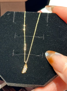 回馈款 日系小众设计感迷你树叶羽毛项链925银镀金礼物女精致质感