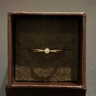 回馈款 单钻超闪小众戒指女 莫桑石简约百搭日系风s925银镀金经典