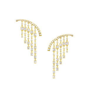 925银镀金锆石流苏耳环项链高级感轻奢耳饰 ha章若楠同款 回馈