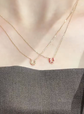 回馈款日系马年限定迷你马蹄项链s925银镀金礼物女精致质感手链