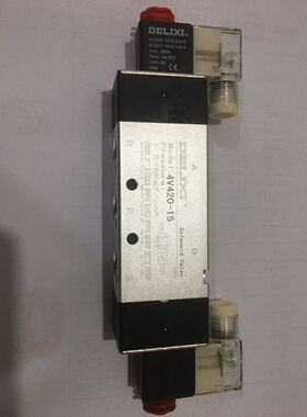 德力西电磁阀4V420-15双头线圈电磁阀 DC24V AC220V