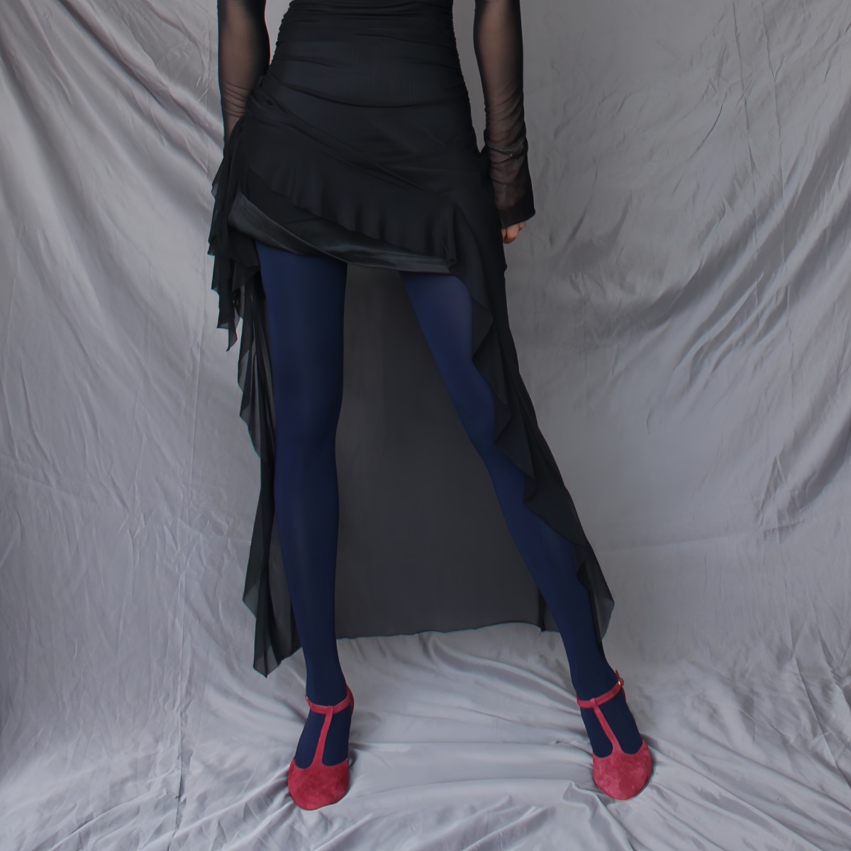 春秋薄款藏青藏蓝色丝袜连裤袜子