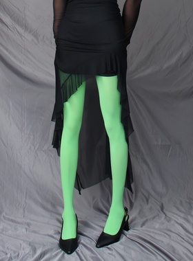 牛油果绿色加长加大码连裤袜彩色丝袜高个胖妹妹打底袜高弹天鹅绒