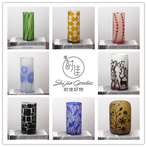 式galle工艺玻璃瓶鲜切花插花器