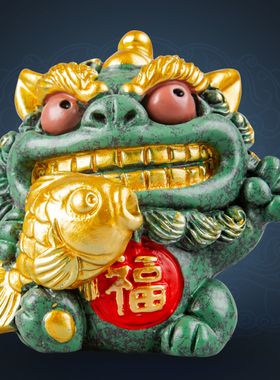 逗兽记青砂石摆件国潮桌面茶宠