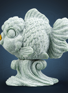 逗兽记青砂石摆件国潮桌面茶宠