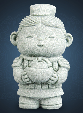 逗兽记青砂石摆件国潮桌面茶宠