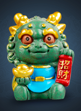 逗兽记青砂石摆件国潮桌面茶宠