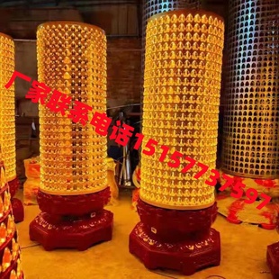 大型订制圆形复古自动旋转千神灯光明灯寺庙功德灯宗祠供奉千佛灯