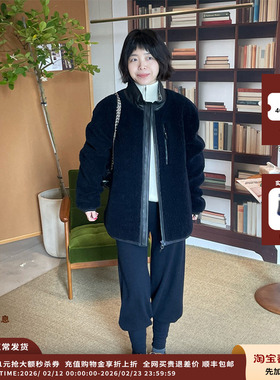 【现货】设计师品牌IMMI25AW羊羔毛格纹立领夹克MWEFWWJK1612X