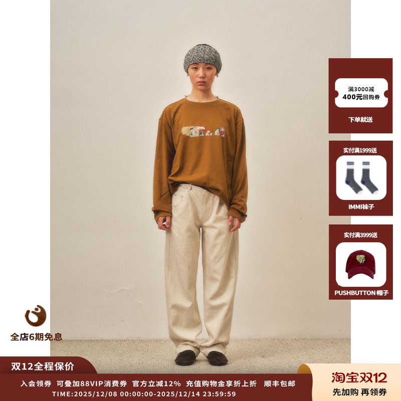 【现货】设计师品牌shao xii 25AW小雪人列队印花长袖JULY