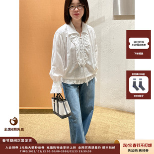 【现货】设计师品牌OPEN YY25PF褶边衬衫JULY