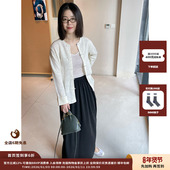 设计师品牌WHM 现货 25SS做旧针织布抽褶半裙JULY