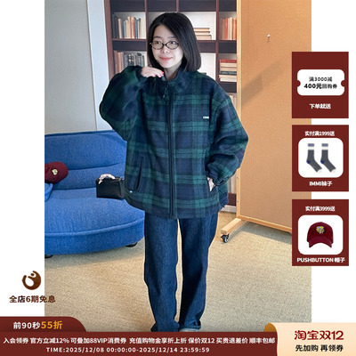 ETHOR25AW摇粒绒格纹拉链夹