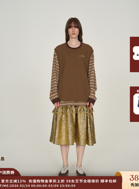 【现货】设计师品牌ICE DUST 25PF条纹假两件背心长袖T恤JULY