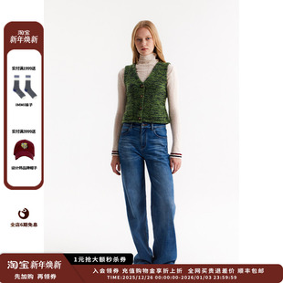 Collection 设计师品牌Crush 25AW花呢圈圈V领马甲JULY 现货